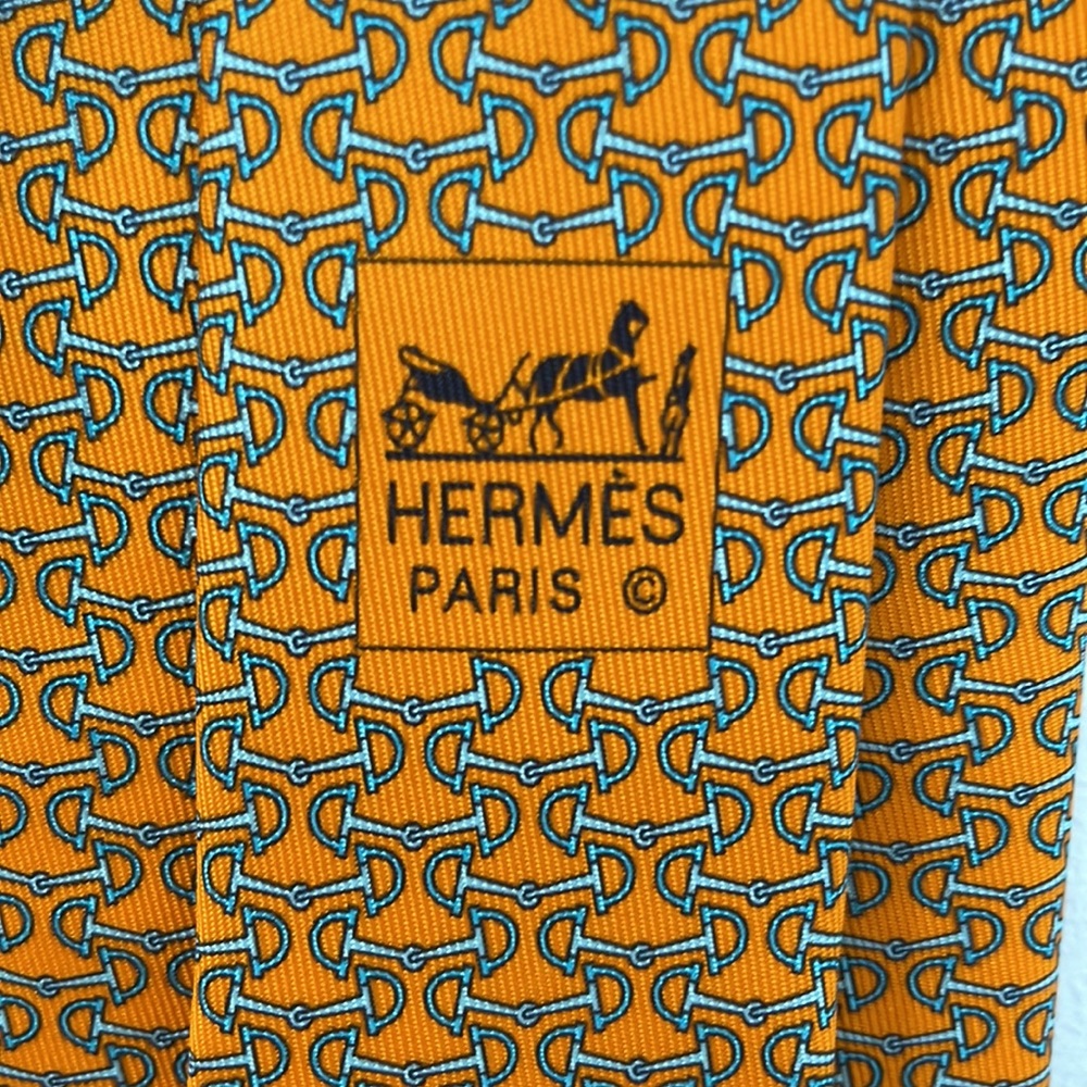 Hermes Men’s Orange Tie